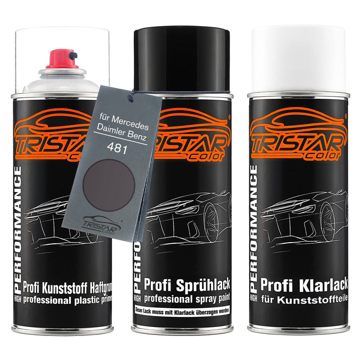 TRISTARcolor Autolack Spray Set Kunststoff für Mercedes 481 Bornit Metallic | für Mercedes / Daimler