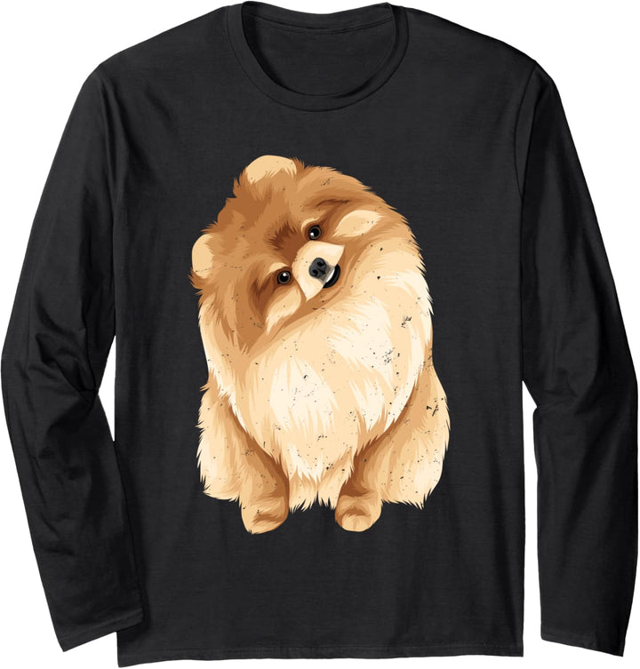 Cute Pomeranian Dog Graphic Langarmshirt