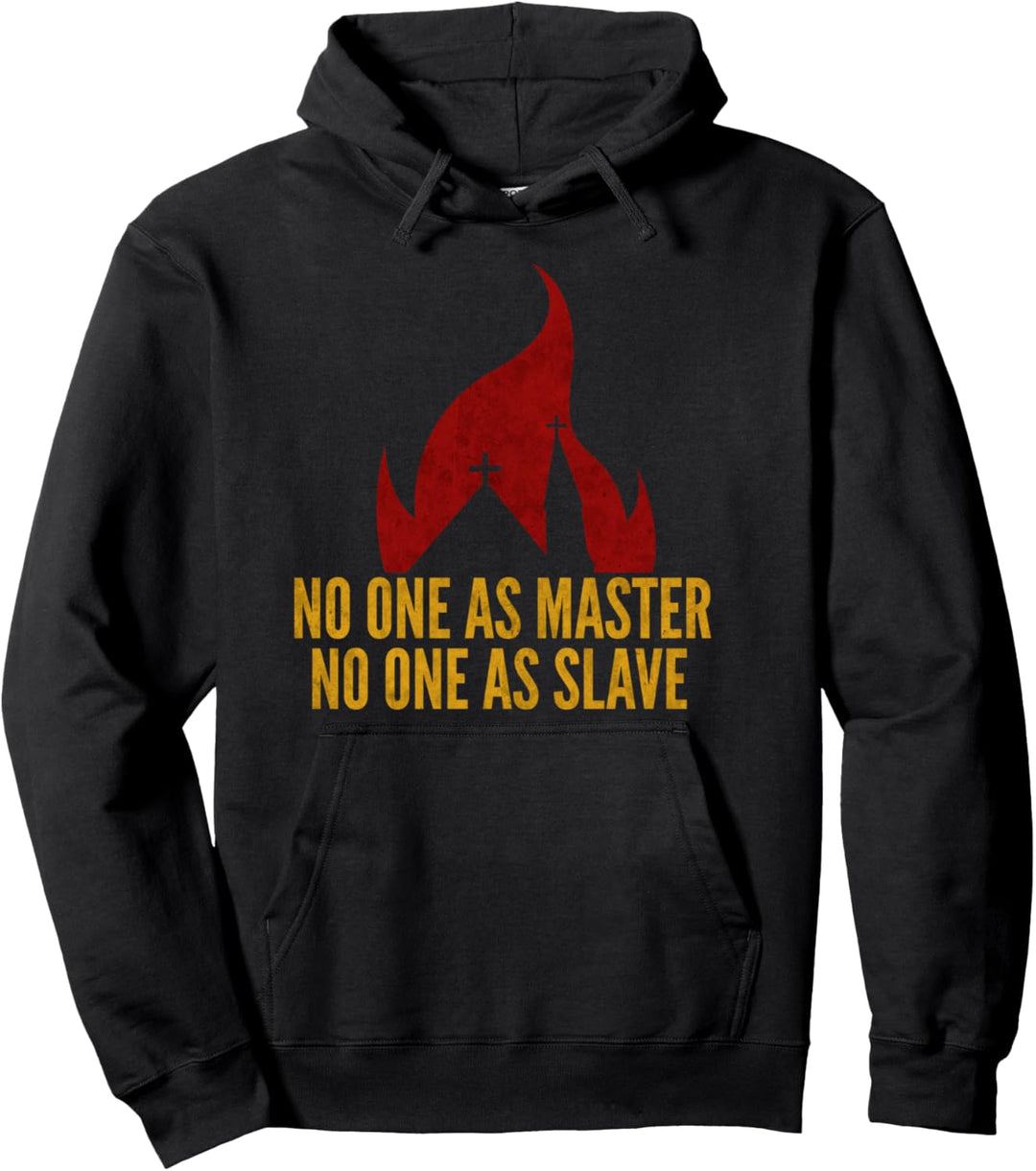 Brennende Kirche Satan Baphomet Occult Spirit Animal 666 Pullover Hoodie