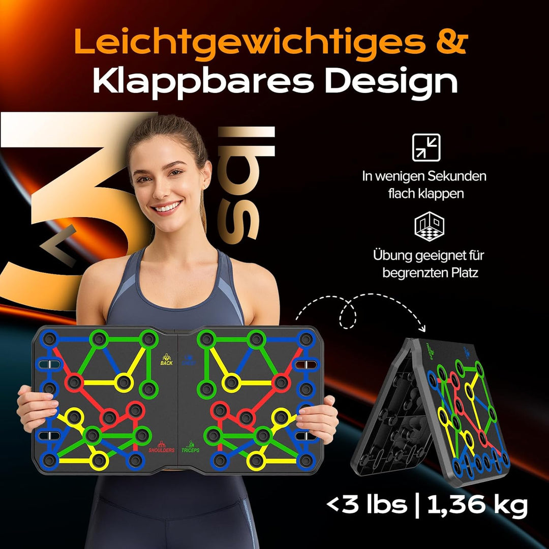 AERLANG Liegestützbrett, tragbar, multifunktional, faltbar, 10-in-1 Liegestützstange, Liegestützgrif