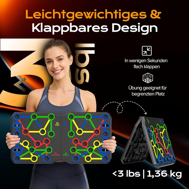 AERLANG Liegestützbrett, tragbar, multifunktional, faltbar, 10-in-1 Liegestützstange, Liegestützgrif