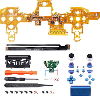 eXtremeRate Tasten für ps4 Knöpfe D-Pad Trigger Thumbsticks Buttons DTFS LED Kit kompatibel mit ps4