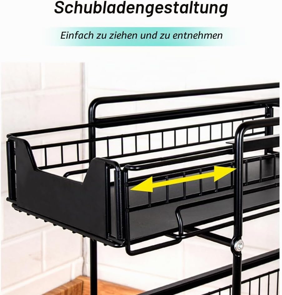 2 Tier Organizer mit Speicher Unter Waschbecken Schiebeschrank Korb herausziehen Snack Organizer Küc