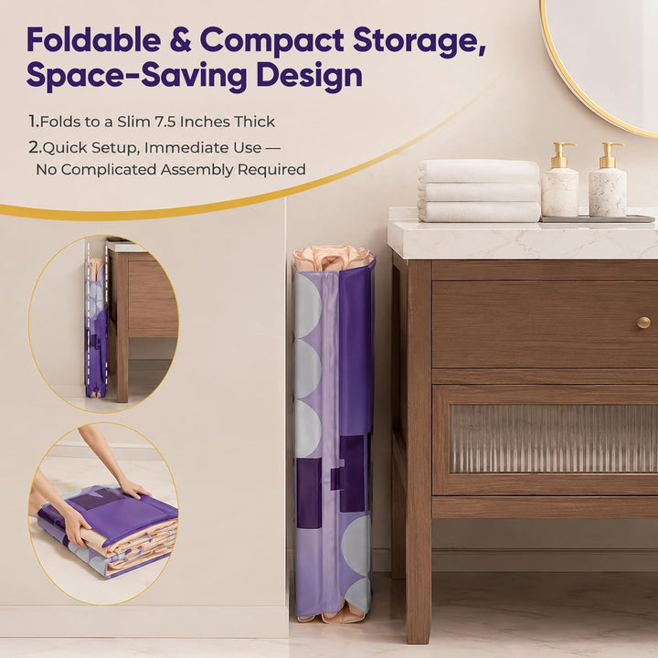 Faltbare Badewanne für Erwachsene, 80 x 68cm Portable Badewanne, Faltbare Badewanne mit 5-Schicht-Is