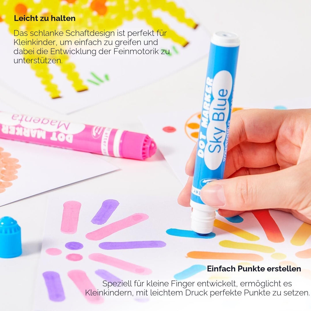 Shuttle Art 30 farbige Dot Markers, Kinderstifte auswaschbar, Bingomarker (Bingo Dabbers), mit 20 ei