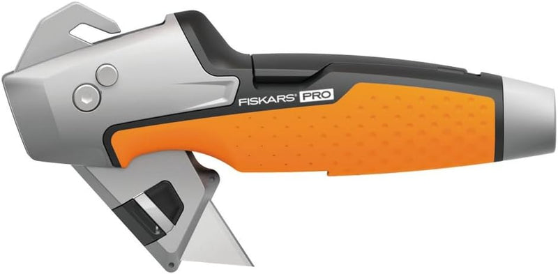 Fiskars Universal-Malermesser, Länge 19,1 cm, Rostfreier Stahl/Kunststoff, Schwarz/Orange, CarbonMax