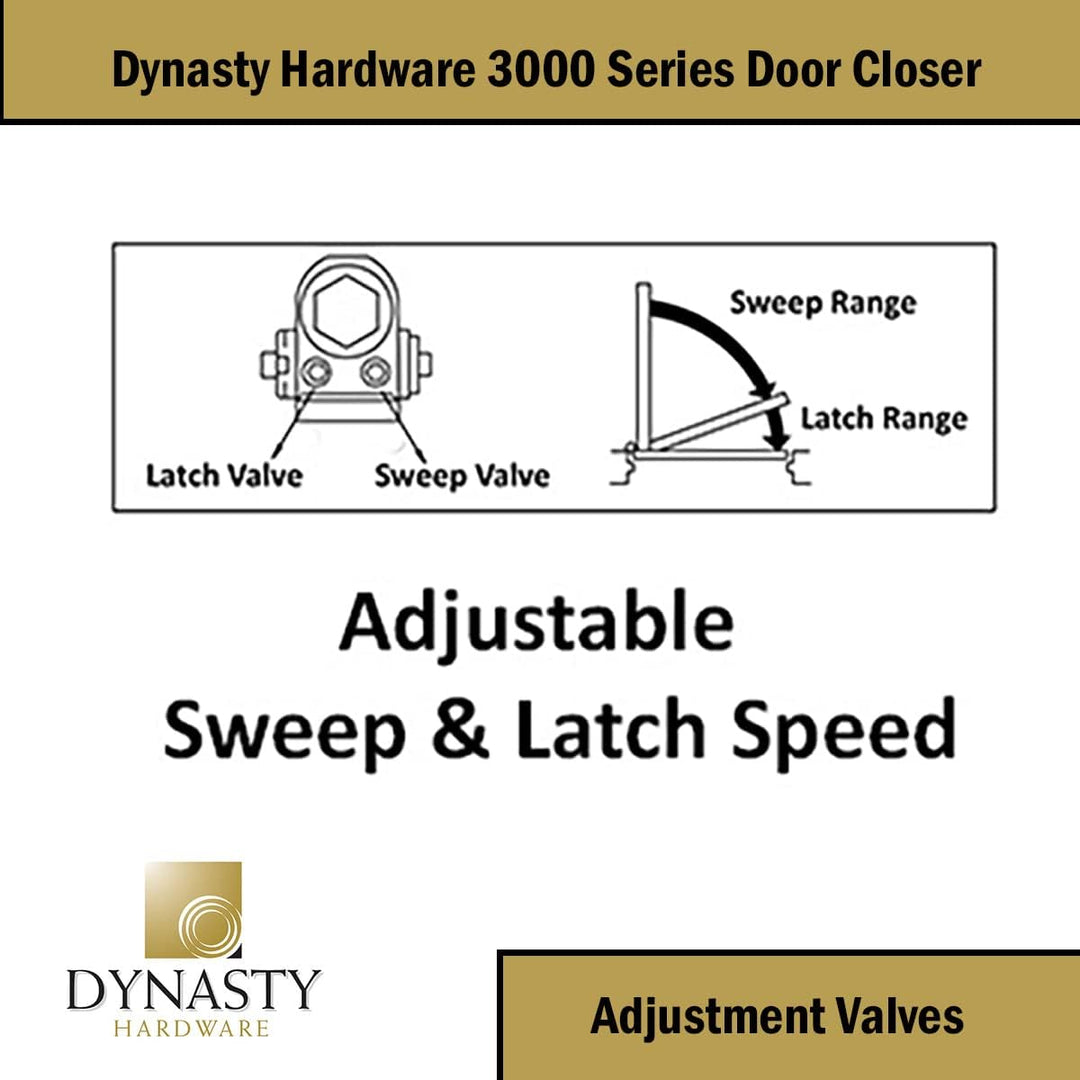 Dynasty Hardware 3000-alum Commercial Grade Türschliesser, Grösse 3 Spring, gespritztem Aluminium