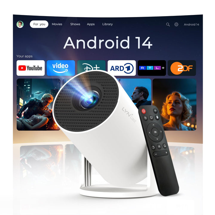 4K 1080P Unterstützt Mini Beamer Projektor Auto Keystone Smart Beamer Android 11 Integrierte Apps Po
