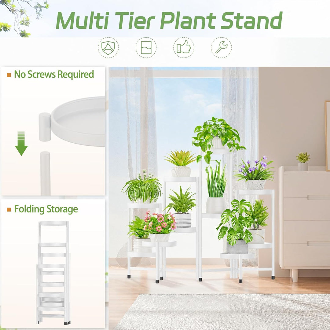 iDavosic.ly Pflanzenständer Metall mit 10 Etagen, Blumenständer Pflanzenregal Blumenregal Indoor Out