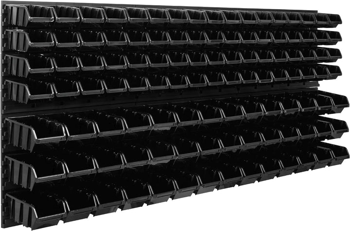 Lagersystem Werkstattregal | 172 x 78 cm | 110 stck. Box | Wandregal mit Stapelboxen - Wandplatten E
