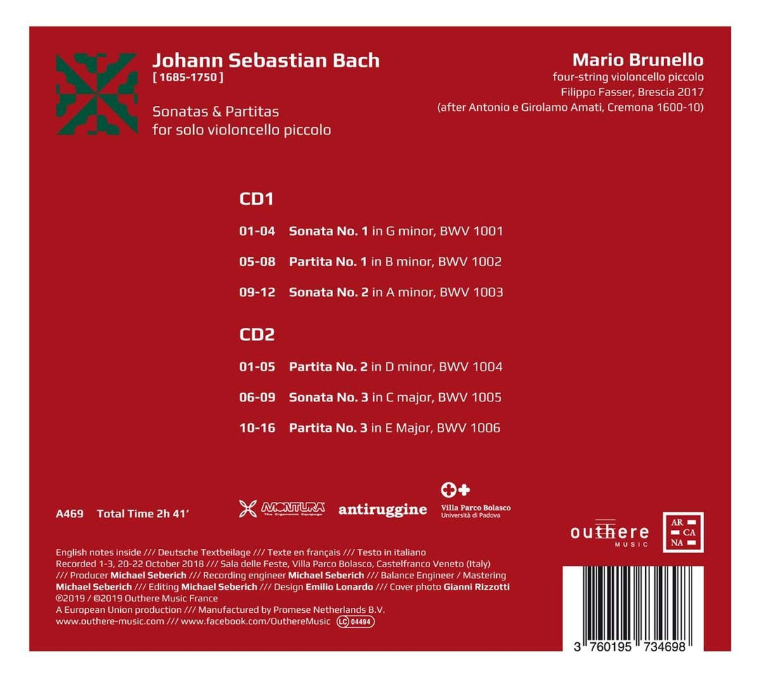 Bach: Sonaten und Partiten (bearbeitet für Violoncello piccolo), Audio-CD