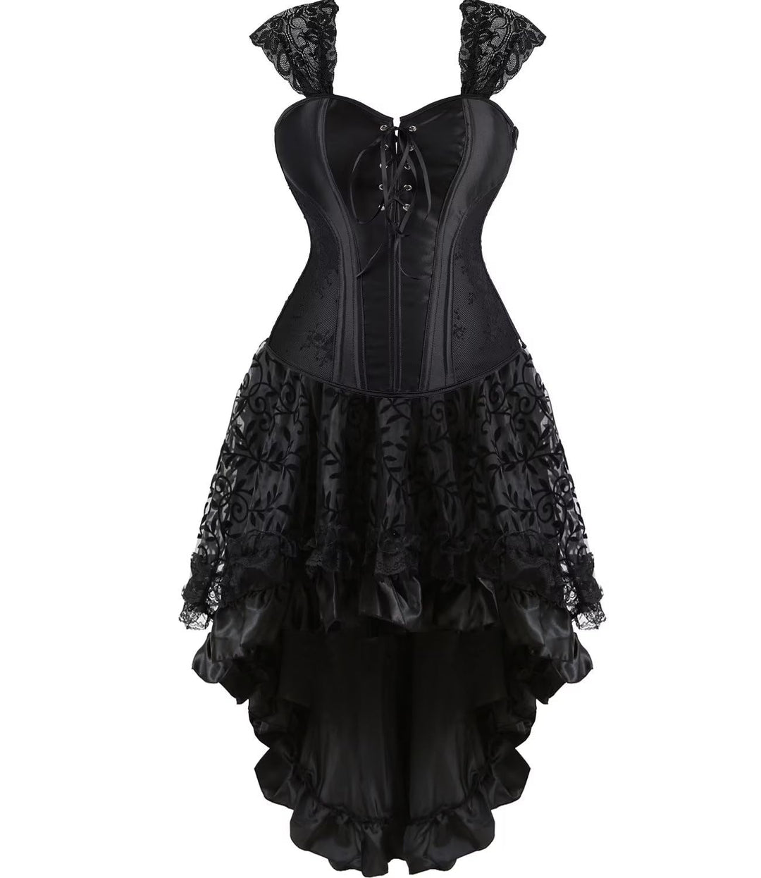 Jutrisujo Korsett Damen Kleid Corsage Gothic Korsagen Corset Reissverschluss Schnüren Reizwäsche Kos