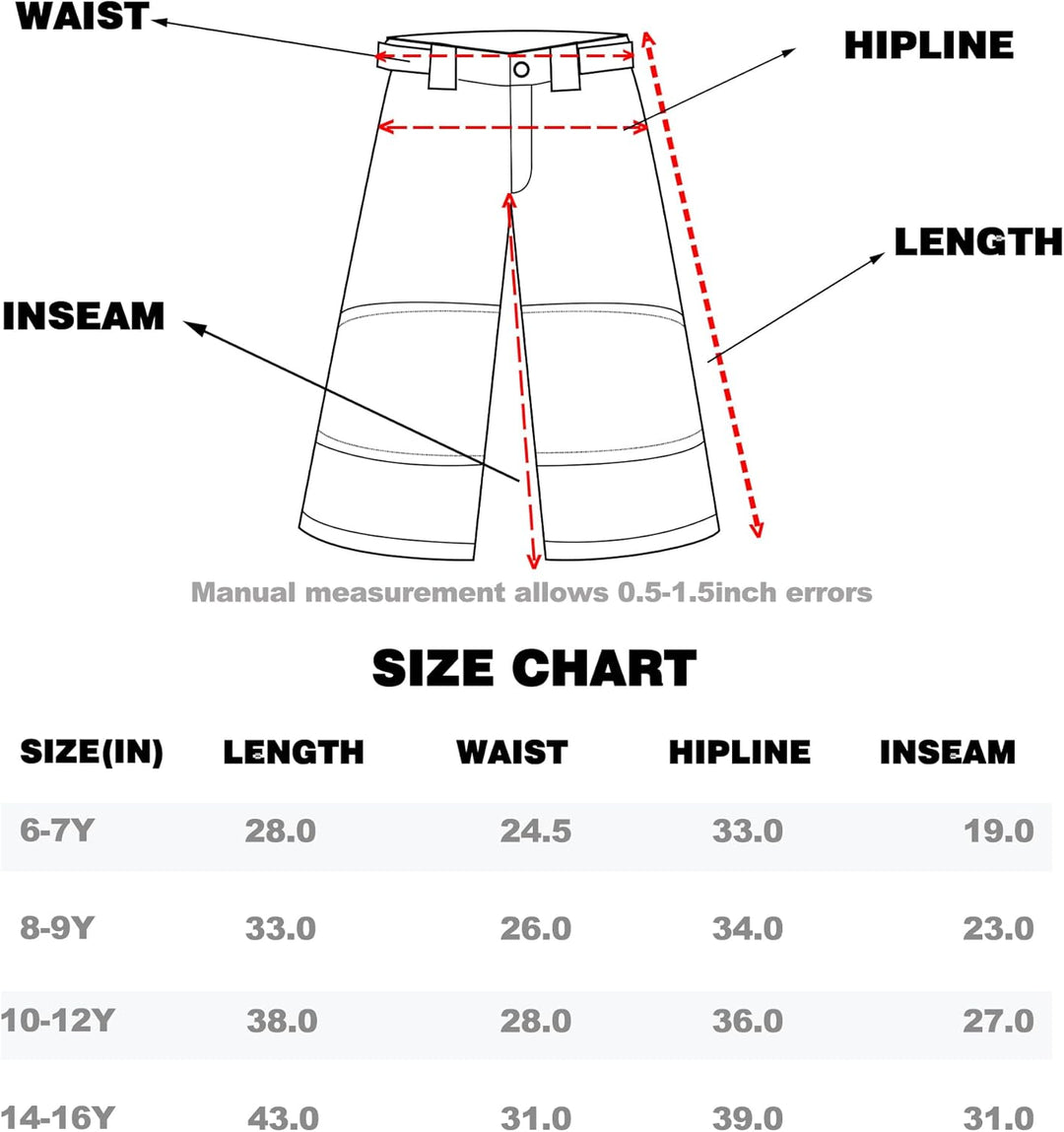 SMONTY Skihose für Kinder mit Reissverschluss, Latzhose, Winter, Wasserdicht, Winddicht, Warme Snowb