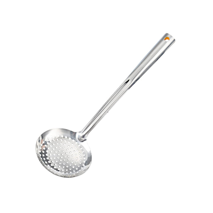 TENTA KITCHEN Dia 12CM Stainless Steel Skimmer/Slotted Spoon/Strainer Ladle with ABS Plastic Heat Re