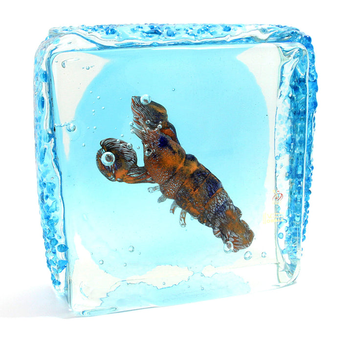Bonboniere Acqurio Hummer aus Murano-Glas