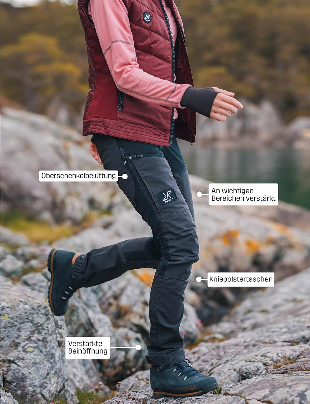 RevolutionRace Damen RVRC GP Pro Pants, Hose zum Wandern und für viele Outdoor-Aktivitäten M Jet Bla