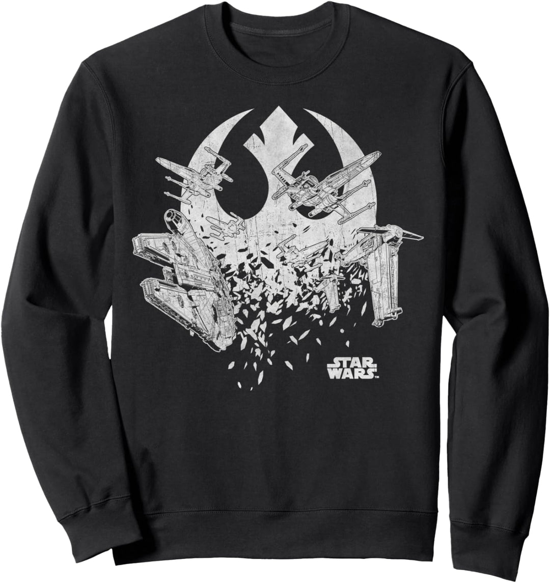 Star Wars The Last Jedi Millennium Falcon Shattered Rebel Sweatshirt