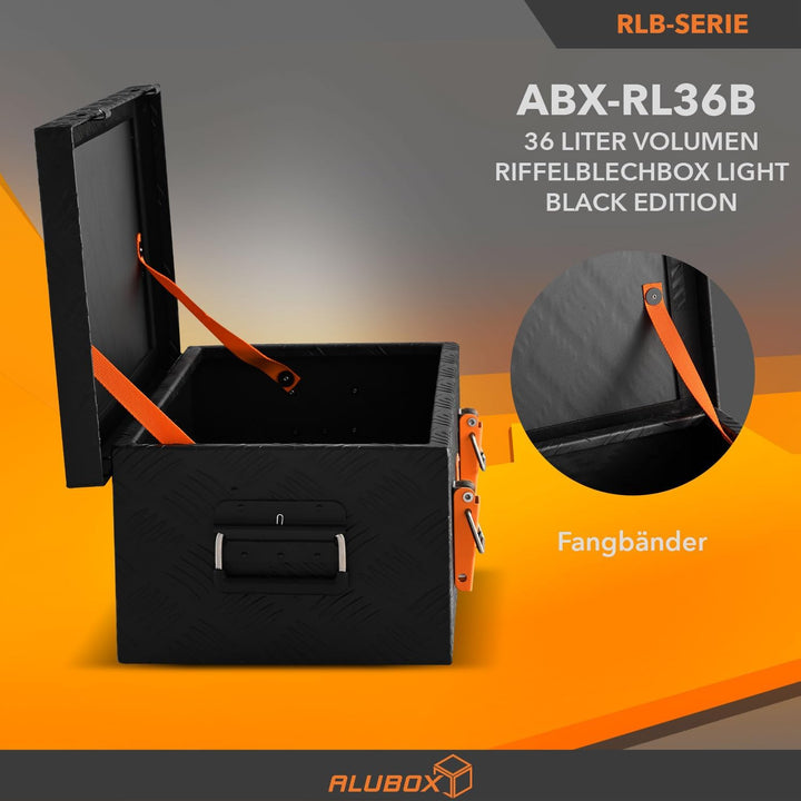 alubox Werkzeugkiste Riffelblech ABX-RL36B Aluminium 1,5mm Werkzeugkiste leicht und robust 36 Liter