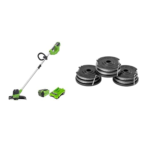 Greenworks Akku-Rasentrimmer 40V 30cm + 3 Stück Doppel-Fadenspule