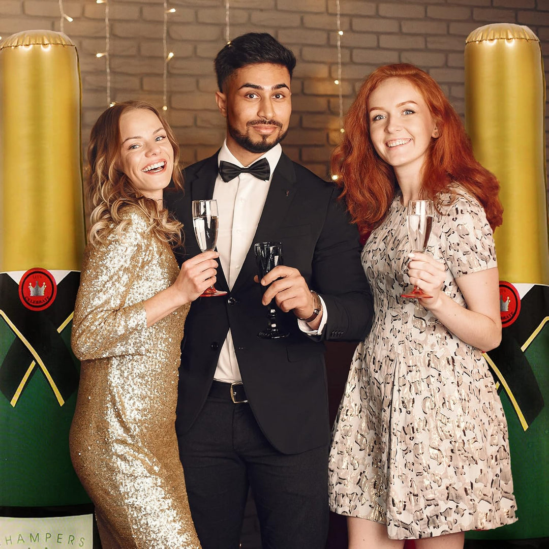 I LOVE FANCY DRESS Aufblasbare Champagnerflasche 1,8 m hoch - 180 cm X 1 - stabile, übergrosse aufbl
