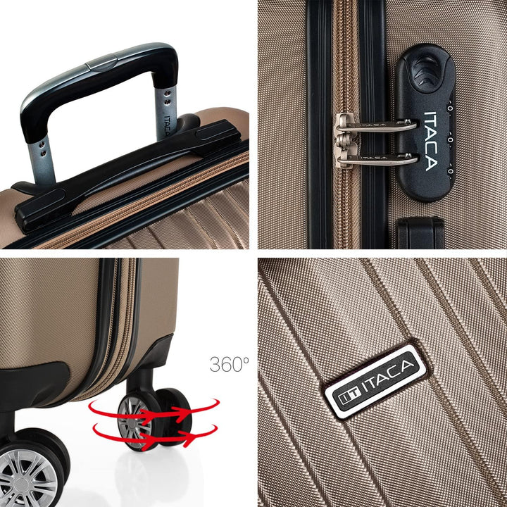 ITACA - Trolley Handgepäck Cabin Trolley Koffer Reisekoffer Hartschalenkoffer mit Zahlenschloss - Ka