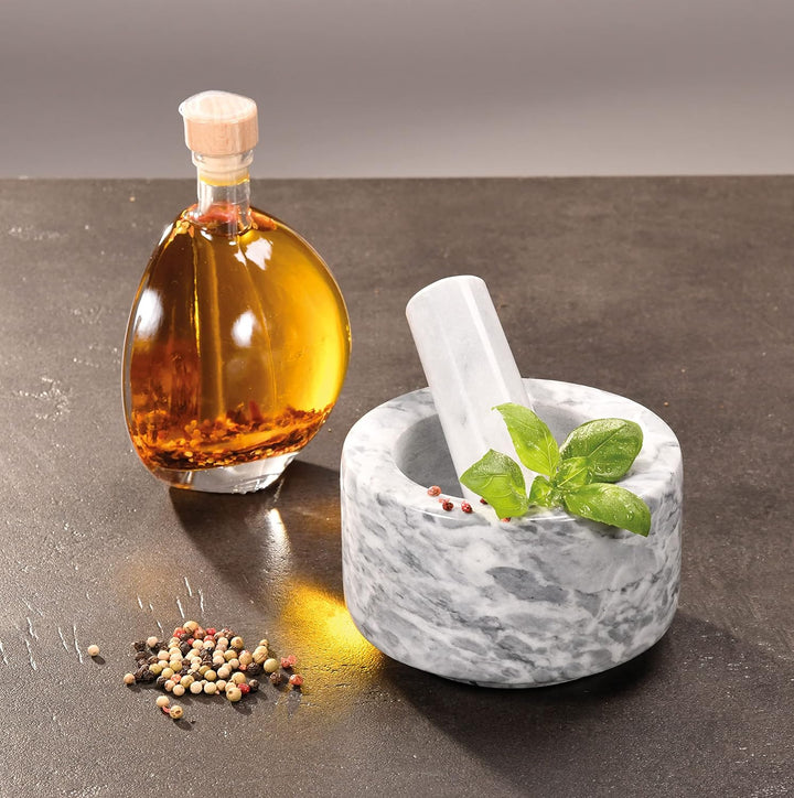 Kesper | Mörser, Mateial: Marmor, Masse: Ø 13 cm, H: 8 cm, Farbe: Weiss poliert | 71505