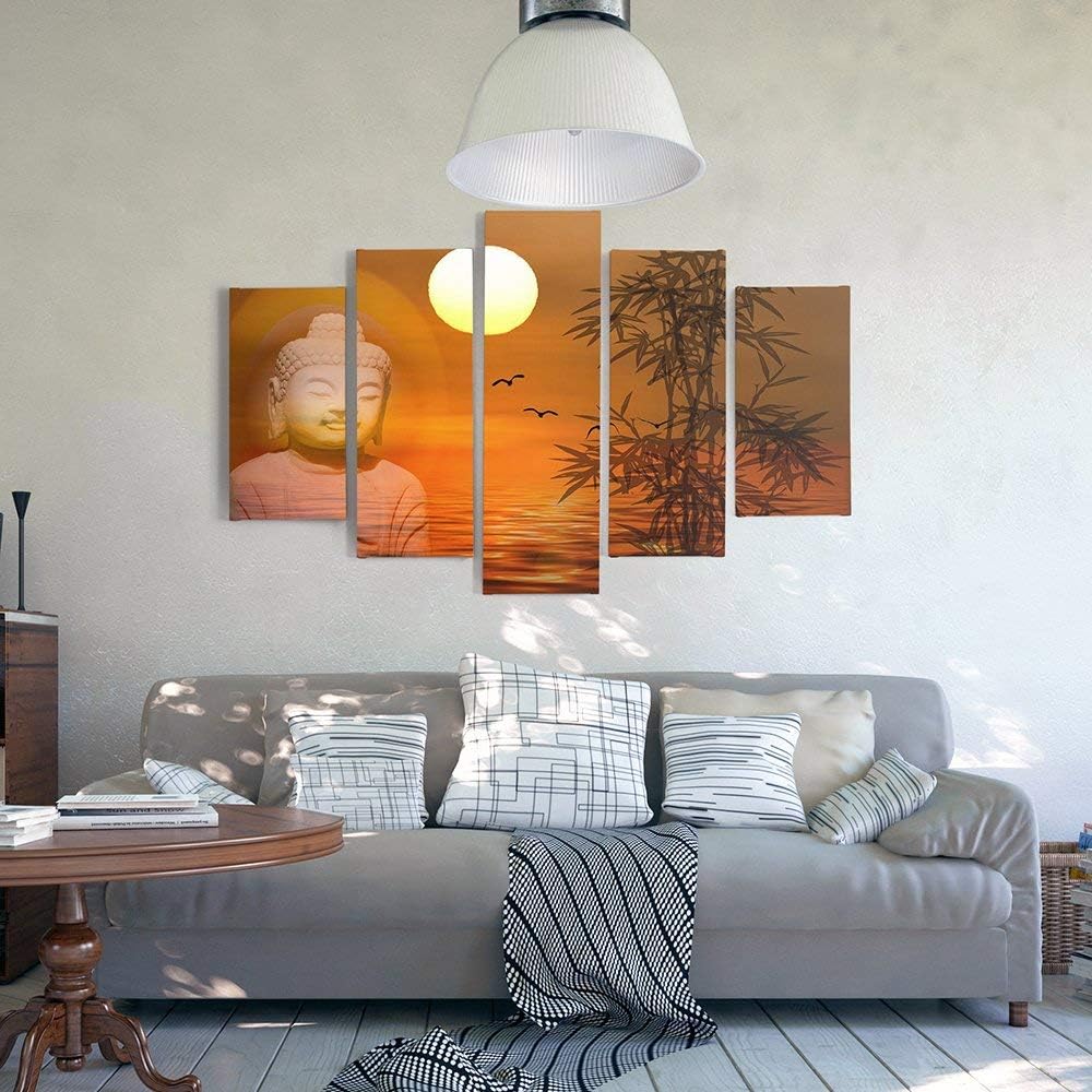 Feeby. Leinwandbild - 5 Teile - Bilder Wand Bild Wandbilder Kunstdruck XXL, 5-Teilig, Typ A, 300x140