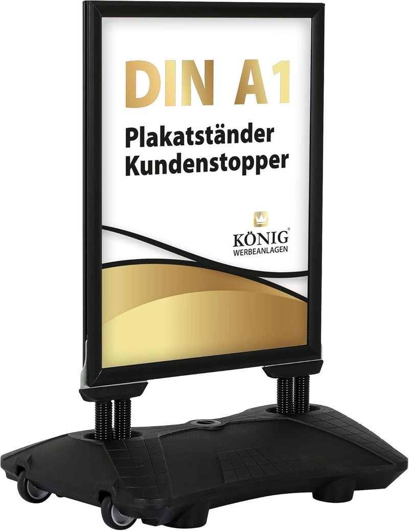Dreifke Plakatständer Keitum Wind Line Plus DIN A1 schwarz | beidseitig für 2 Plakate | stabiler Fus