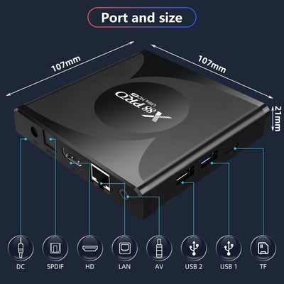 Android TV Box, Android 13.0 Box 4GB RAM 32GB ROM RK3528 Quad-Core Cortex-A53 GPU Mali-450 Support 8