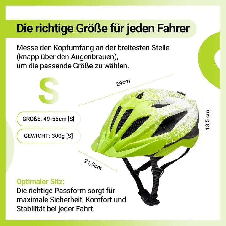KED Street Jr. Pro Kinder Fahrrad Helm matt grün/weiss 2023 S (49-55cm), S (49-55cm)