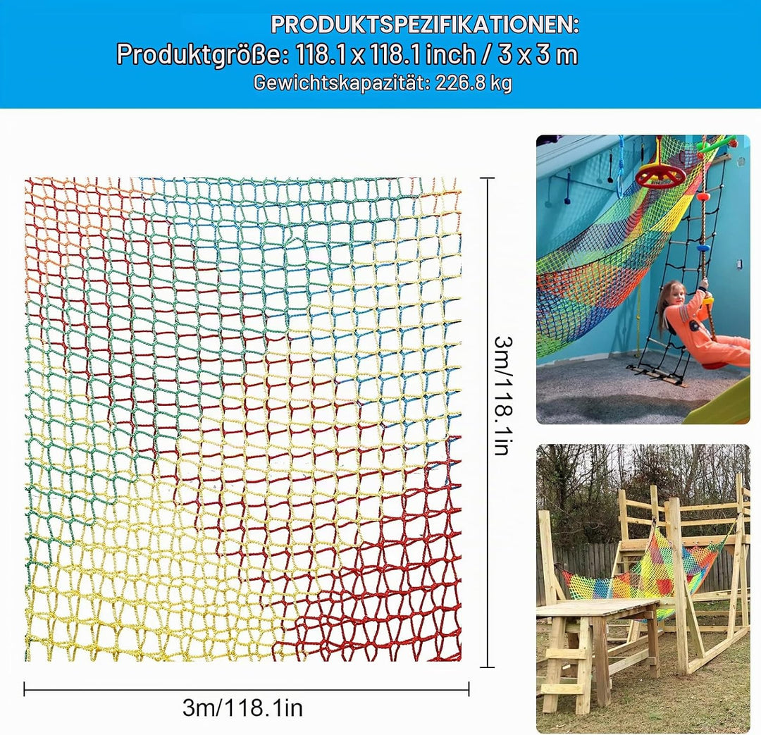 Kletternetz Spielplatz, Doppeltschichten Kinder Sicherheitsnetz Klettergerüst Netz Kinder Garten, 3