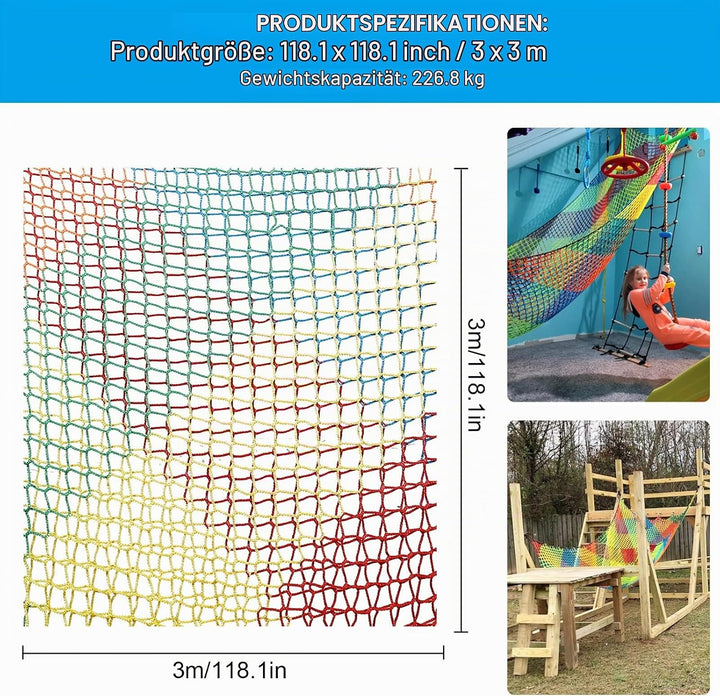 Kletternetz Spielplatz, Doppeltschichten Kinder Sicherheitsnetz Klettergerüst Netz Kinder Garten, 3
