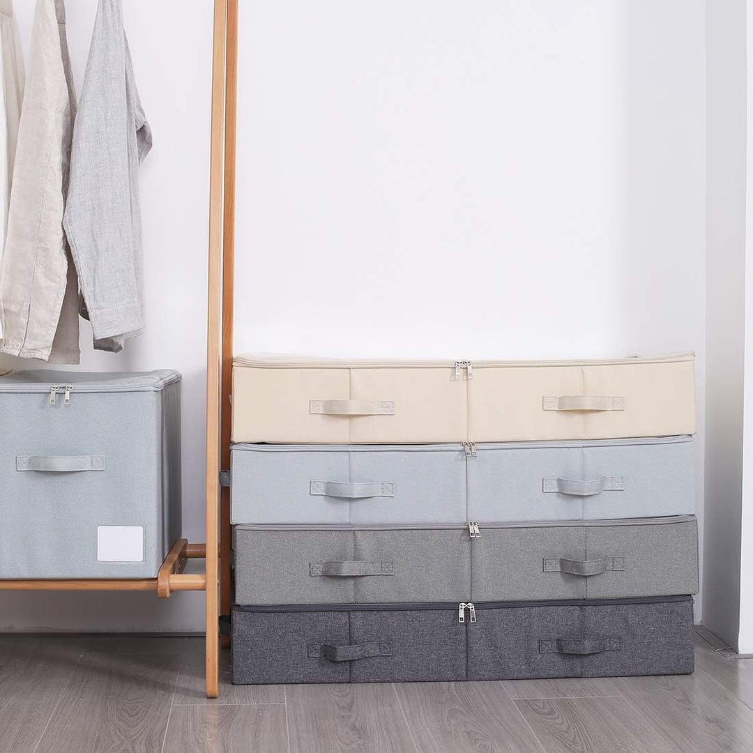 Geräumige Sichtbare Unterbett-Aufbewahrungsboxen mit Deckel für Schuhe, Decken, Bettwäsche, einfach