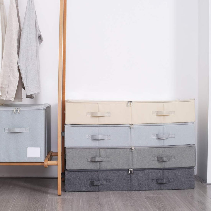 Geräumige Sichtbare Unterbett-Aufbewahrungsboxen mit Deckel für Schuhe, Decken, Bettwäsche, einfach