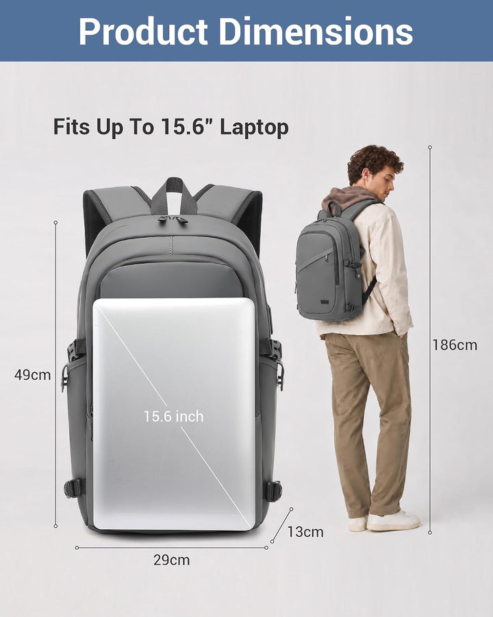KONO Laptop Rucksack für Herren und Damen, Wasserdichter und Diebstahlsicher Business Laptoprucksack