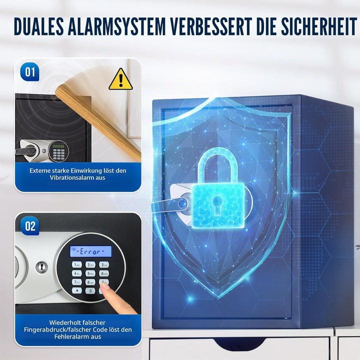 Tresor, BlackSmith Safe Tresor für Zuhause Grosser 35x31x50cm, Biometrischer Fingerabdruck Digitaler