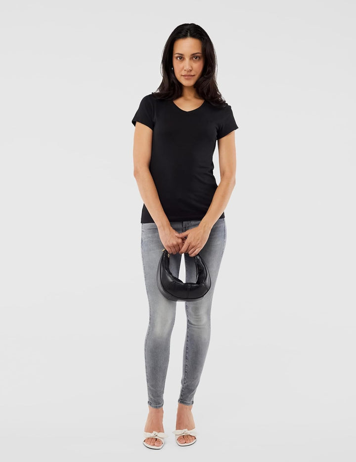 G-Star Damen Eyben Slim V-Neck Top 2.0 XS Schwarz (Dk Black D24533-4107-6484), XS Schwarz (Dk Black
