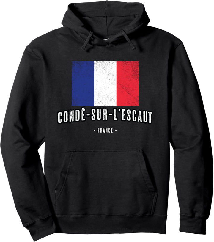 Condé-sur-l’Escaut Frankreich | Stadt - Flagge Drapeau - Pullover Hoodie