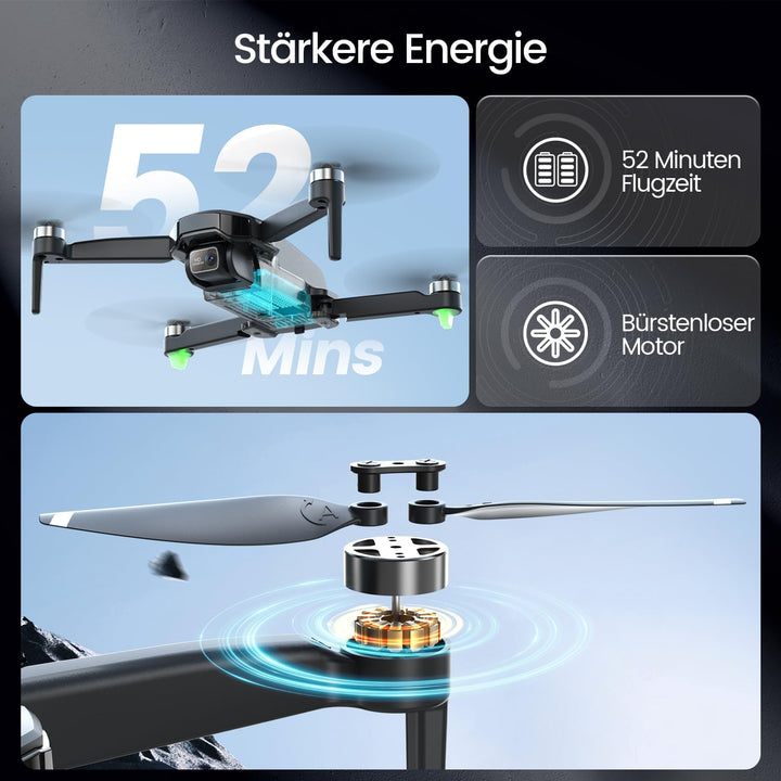 Holy Stone HS460 GPS Drohne mit Kamera 4K für Anfänger, 52 Min. Lange Flugzeit, Bürstenloser Motor,