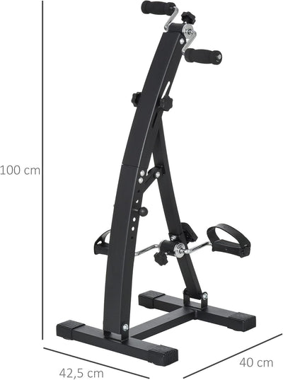 HOMCOM Heimtrainer Bewegungstrainer Pedaltrainer für Senioren Stahl Schwarz/Weiss 41 x 42,5 x