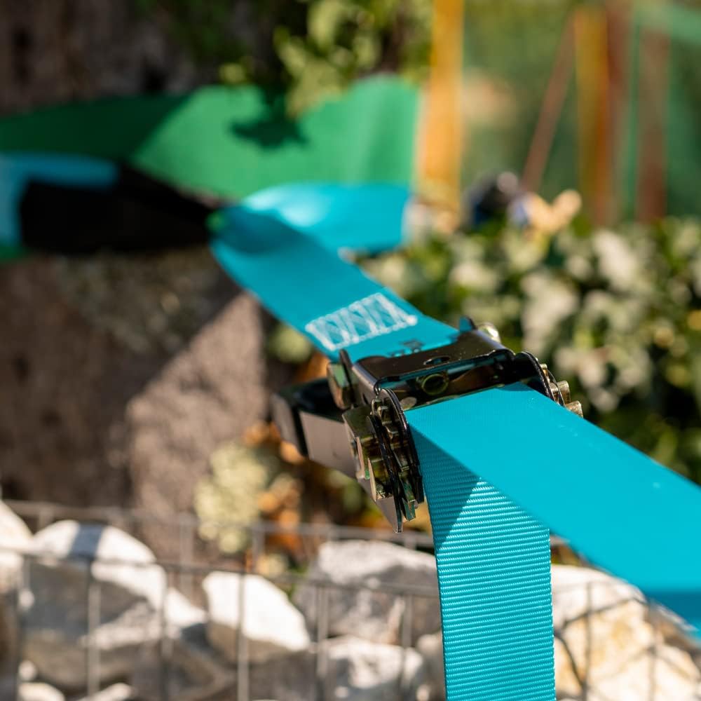 Slackline Gurt 25 m mit Ratsche, Baumschutz und Transporttasche für Anfänger, mittel oder sportlich