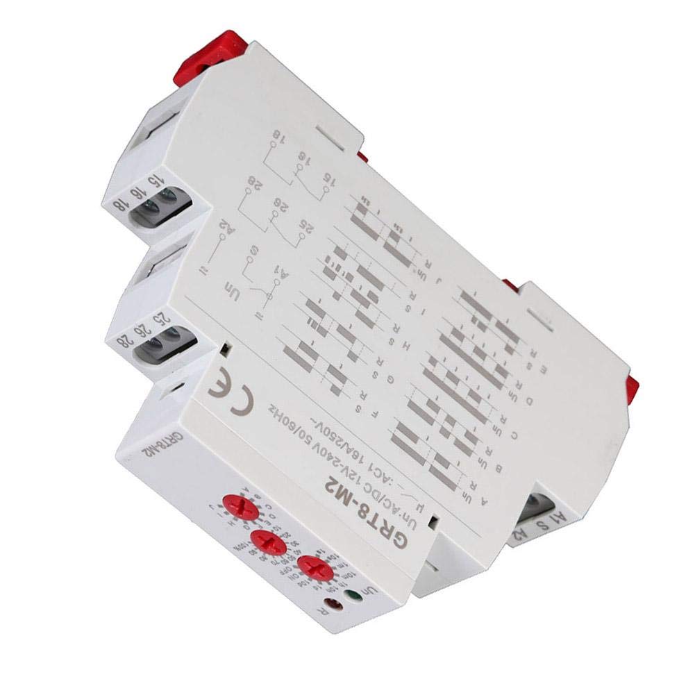 Multifunktions Zeitrelais GRT8 M2 Analog Einstellbare Verzögerung Zeitrelais mit 10 Funktionen, Verz