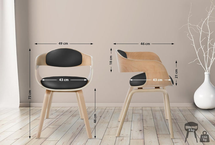 CLP Besucherstuhl Kingston Mit Umlaufender Rückenlehne Und Polsterung I Pflegeleichter Lehnstuhl Mit