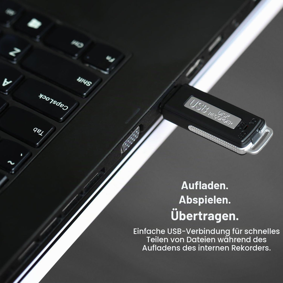 SMARTEX | Digital Diktiergerät Mini Voice Recorder mit 8GB / 150 Stunden USB Audio - Mikrofon, Voice