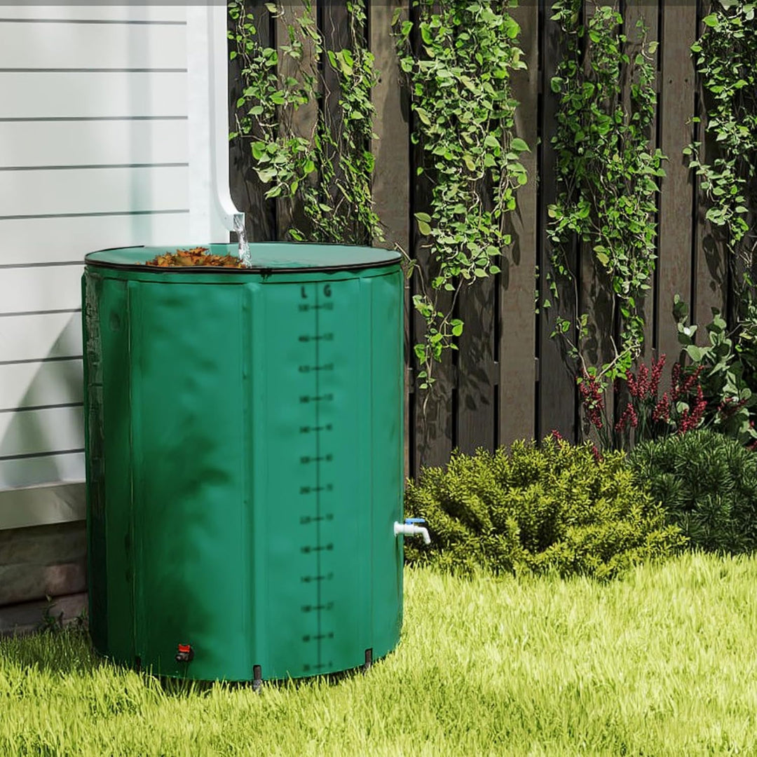 NAIZY Regentonne 750 Liter Regenwassertonne Zusammenklappbar Regenwassertank mit Regenfass PVC Schut
