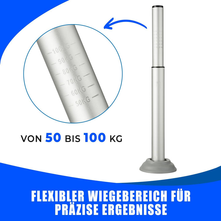 AUTOLIGHT 24 Aluminium Deichselwaage Stützlastwaage 50-100 kg mit Standplatte | Stützlastmesser für