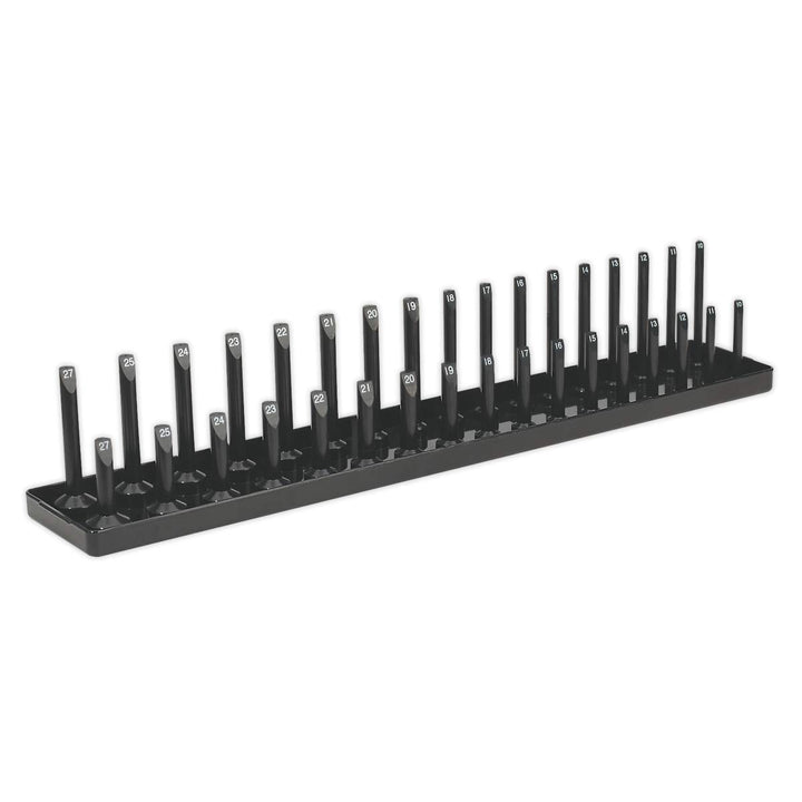 Sealey SH1217 Steckschlüsselhalter, 1,27 cm Vierkantantrieb, 10 mm-27 mm, schwarz