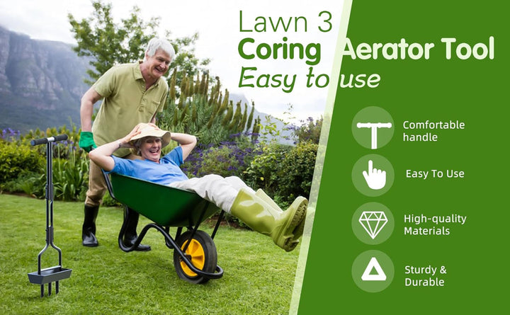 Kedoxi Aerifizierer für Rasen, Heavy Duty Hohl Tine Rasenlüfter mit Bodenrahmen 38In, Rasenlüfter Ma
