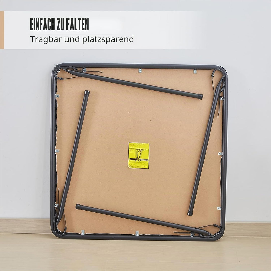 Quadratischer Klapptisch, tragbarer, robuster Kartentisch mit Vinylplatte, für drinnen und draussen,