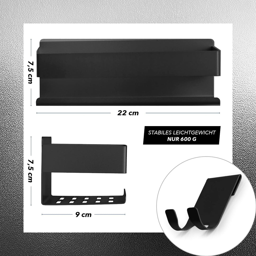 BENKSTEIN Duschablage | Duschregal zum Kleben oder Bohren | Duschkorb zum Hängen – auch ohne Bohren